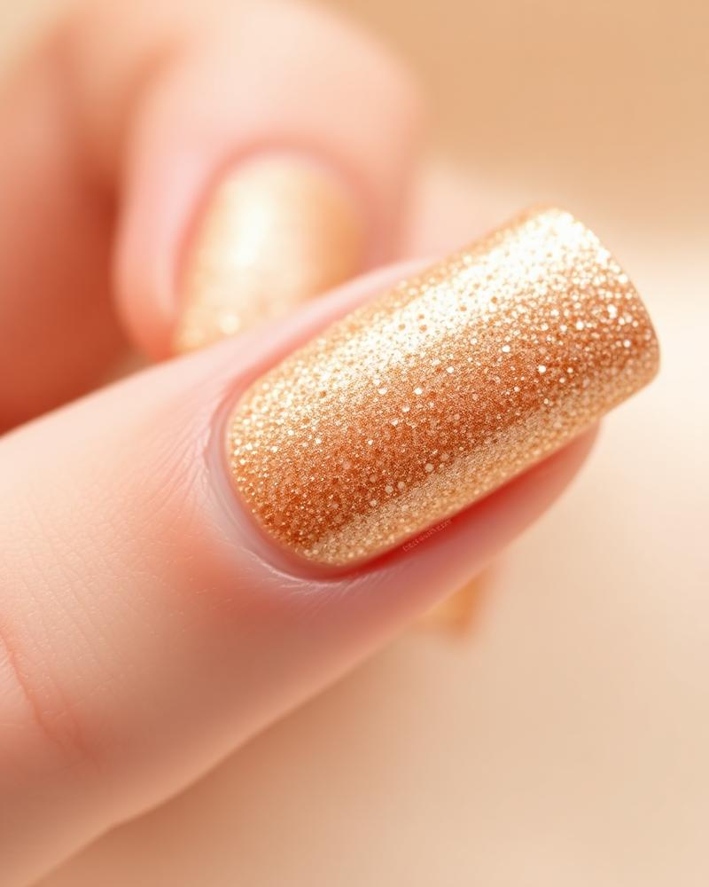Champagne glitter ombré nagels
